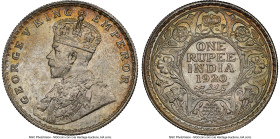 British India. George V Rupee 1920-(b) MS65 NGC, Bombay mint, KM524. Tied for the highest grade across the two grading services, and a tempting target...