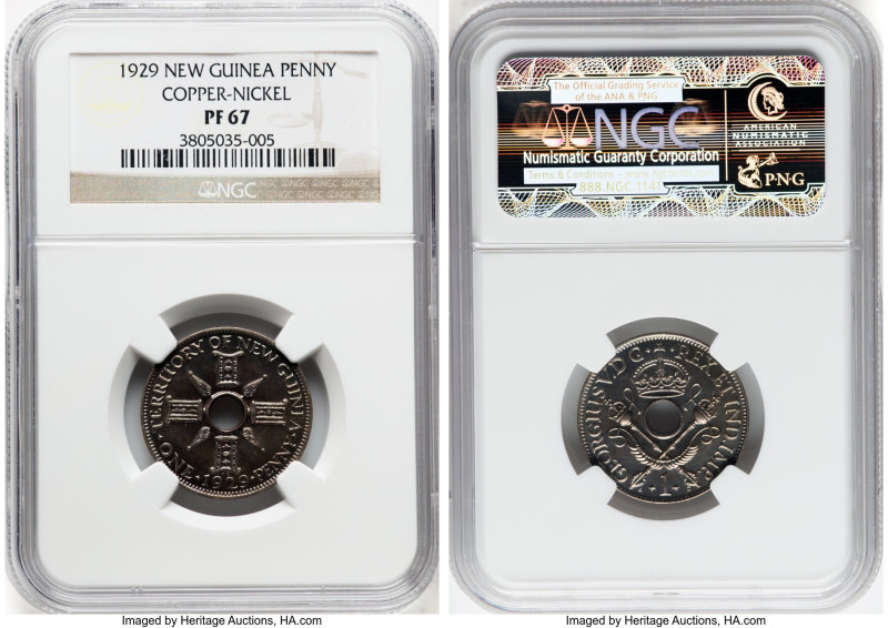 Australian Territory. George V copper-nickel Proof Penny 1929 PR67 NGC, Melbourn...