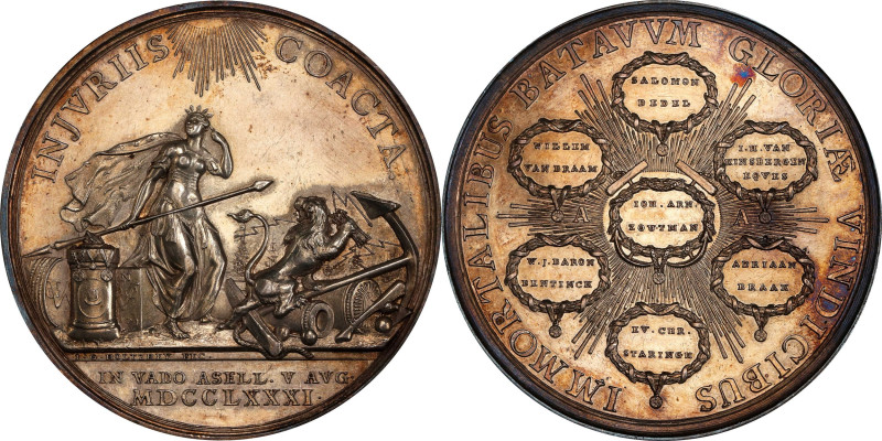 1781 Battle of Doggersbank Medal. Betts-589. Silver, 45.0 mm. MS-62 (PCGS).

D...