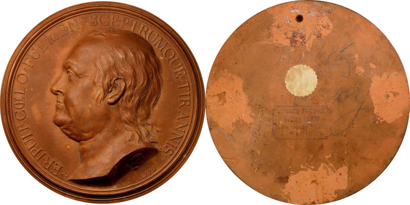 1779 Benjamin Franklin Portrait Medallion. Bare Head Left; Latin Legend. By Jean...