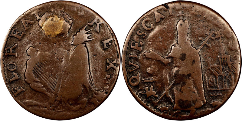 Undated (ca. 1652-1674) St. Patrick Farthing. Martin 4i.1-Gj.1, W-11500. Rarity-...