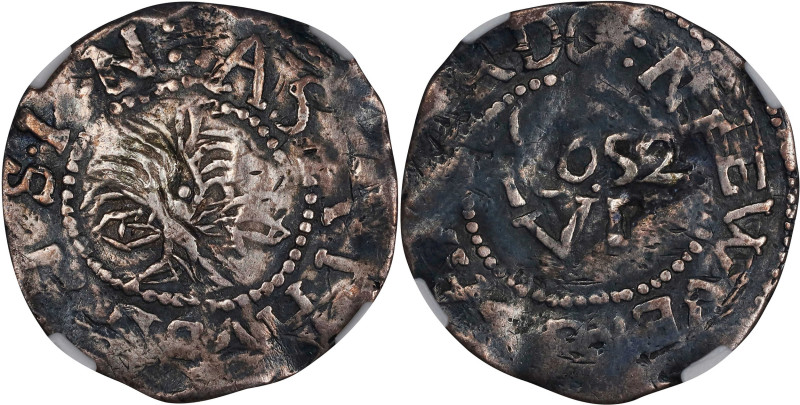 1652 Willow Tree Sixpence. Noe 1-A, Salmon 1-A, W-130. Rarity-6+. VF Details--Pl...