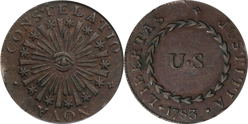 1783 Nova Constellatio Copper. Crosby 3-C, W-1875. Rarity-3. CONSTELATIO, Blunt ...