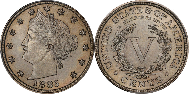 1885 Liberty Head Nickel. MS-67 (PCGS).

Breathtakingly beautiful and conditio...