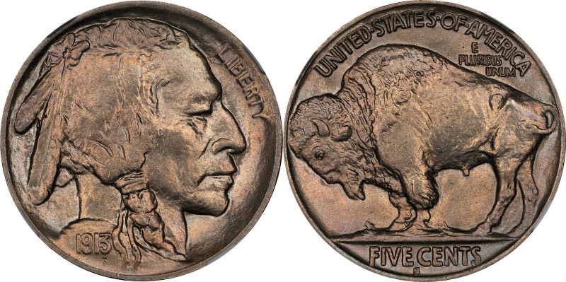 1913-S Buffalo Nickel. Type II. MS-67 (NGC).

Outstanding technical quality an...