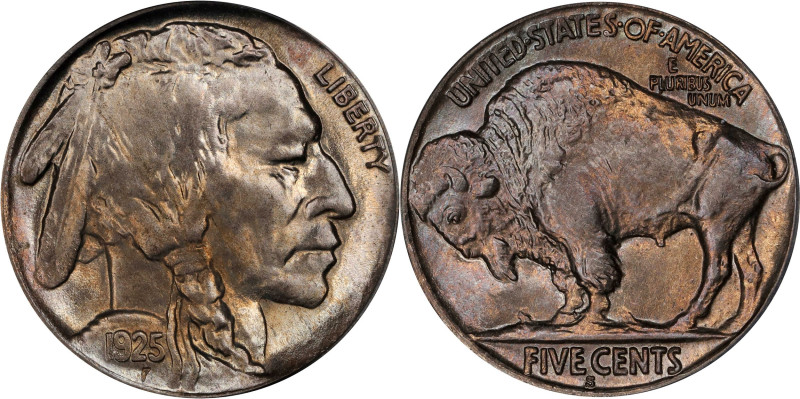 1925-S Buffalo Nickel. MS-65 (PCGS).

Intense satin to softly frosted mint fro...