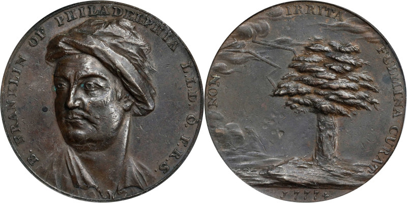 1777 B. Franklin of Philadelphia Medal. Unidentified (likely English) Medalist. ...