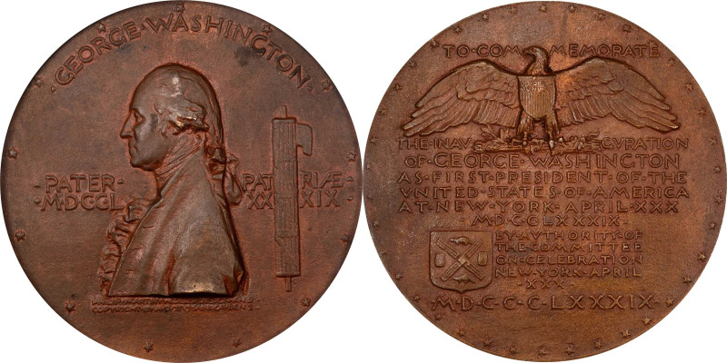 1889 Washington Inaugural Centennial, Committee of the Celebration Medal. By Aug...