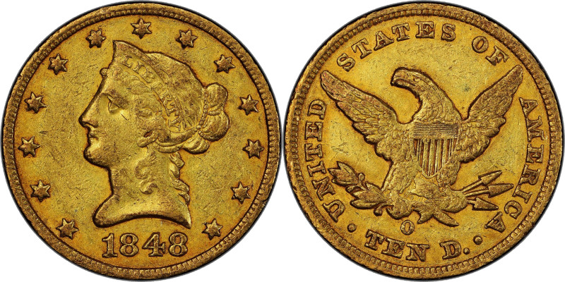 1848-O Liberty Head Eagle. Winter-1. EF-40 (PCGS). CAC.

Original honey-orange...