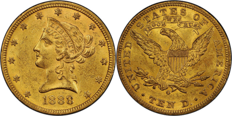 1888-O Liberty Head Eagle. Winter-2. MS-61 (PCGS). CAC.

Satin to softly frost...