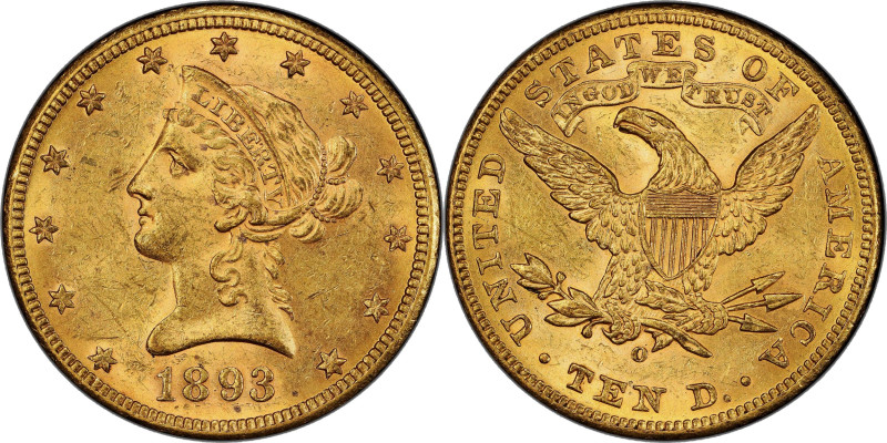 1893-O Liberty Head Eagle. Winter-1, the only known dies. MS-61 (PCGS).

Fully...