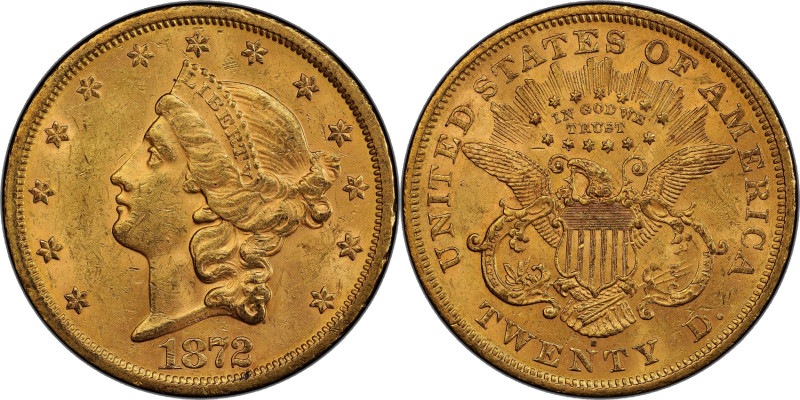 1872-S Liberty Head Double Eagle. MS-61 (PCGS). CAC.

Fully lustrous with a bo...