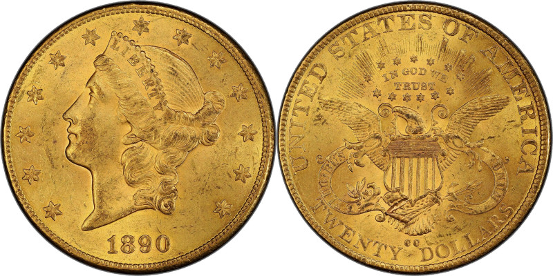 1890-CC Liberty Head Double Eagle. MS-62 (PCGS). CAC.

This lustrous Uncircula...