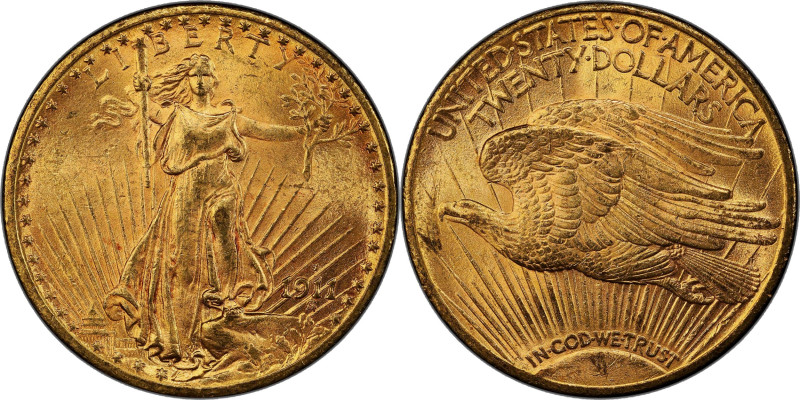 1911-S Saint-Gaudens Double Eagle. MS-63 (PCGS). CAC.

Billowy mint frost ming...