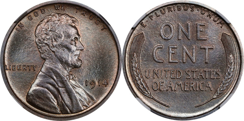 1914 Lincoln Cent. Proof-67+ BN (NGC). CAC.

This is the sole finest 1914 Matt...