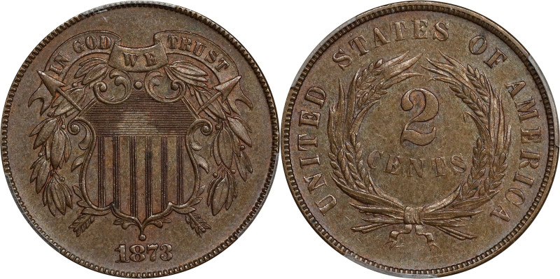 1873 Two-Cent Piece. Open 3. Proof-63 BN (PCGS). CAC.

Richly original antique...