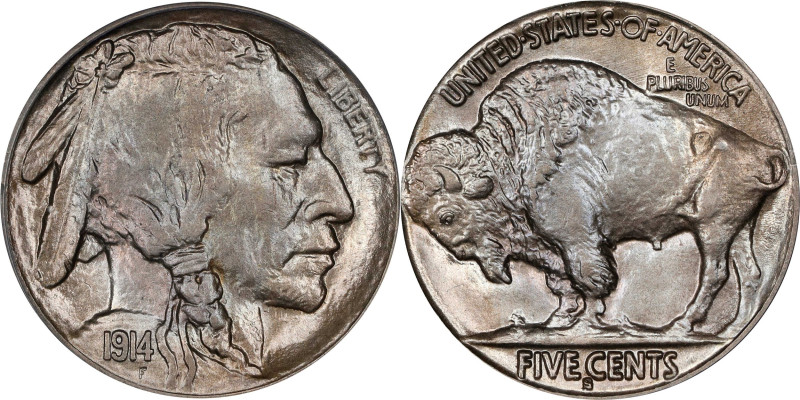 1914-S Buffalo Nickel. MS-65 (PCGS).

A scarce early San Francisco Mint Buffal...