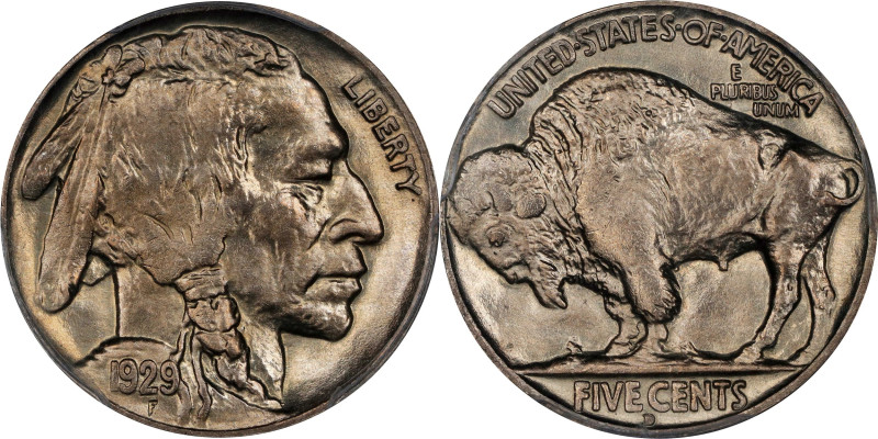 1929-D Buffalo Nickel. MS-66 (PCGS).

Satiny mint frost accentuates the untone...