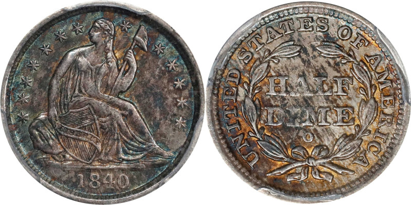 1840-O Liberty Seated Half Dime. No Drapery. V-6, FS-901. Small O, Transitional ...