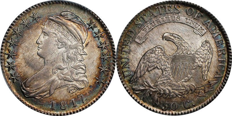 1817 Capped Bust Half Dollar. O-113a. Rarity-2. MS-61 (PCGS).

Classic rainbow...