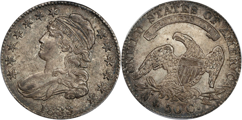 1833 Capped Bust Half Dollar. O-112. Rarity-2. MS-62 (PCGS). CAC.

Handsome an...