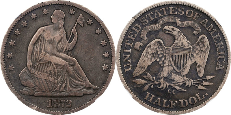 1872-CC Liberty Seated Half Dollar. WB-2. Rarity-4. VF-25 (NGC).

Circulated C...