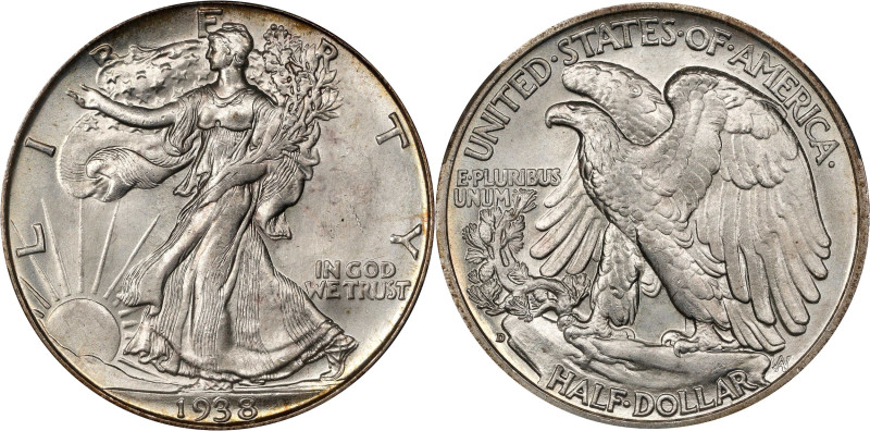 1938-D Walking Liberty Half Dollar. MS-66 (CACG). Legacy Holder.

Premium Gem ...