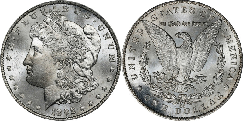 1892-CC Morgan Silver Dollar. MS-65 (PCGS).

Fully encompassed in blazing lust...