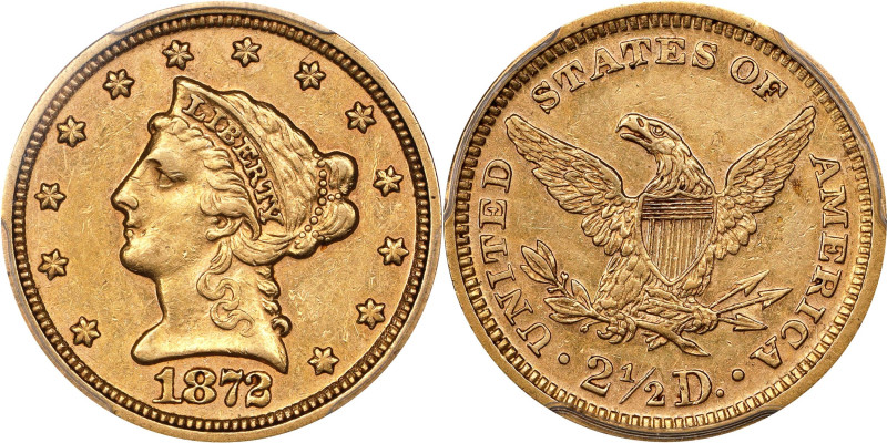 1872 Liberty Head Quarter Eagle. AU-55 (PCGS).

A low mintage, rare date, only...