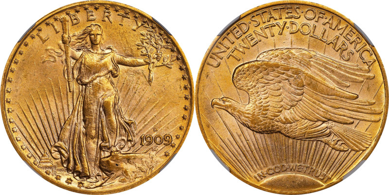 1909-D Saint-Gaudens Double Eagle. MS-62 (NGC).

A low mintage date (only 52,5...