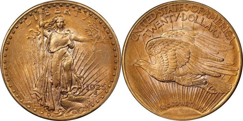 1925-D Saint-Gaudens Double Eagle. MS-62 (PCGS).

Despite a sizable mintage of...