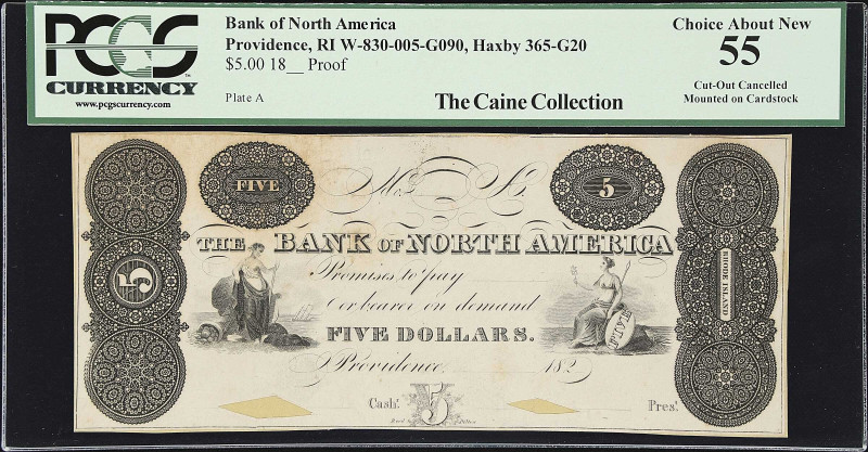 Providence, Rhode Island. Bank of North America. Haxby 365-G20, W-830-005-G090. ...