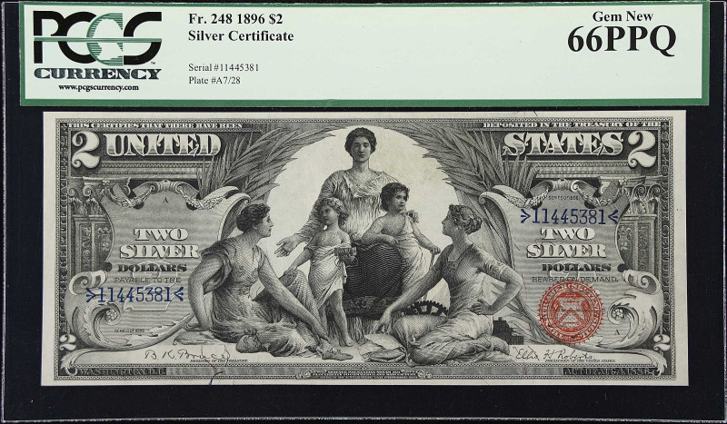 Lovely Gem $2 Educational

Fr. 248. 1896 $2 Silver Certificate. PCGS Currency ...