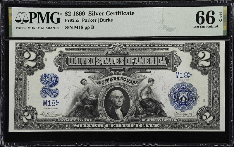 High Grade Two Digit 1899 $2 Silver

Fr. 255. 1899 $2 Silver Certificate. PMG ...