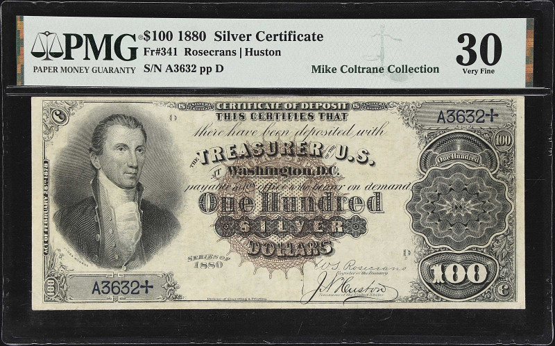 Desirable "Black Back" $100 Silver Certificate

Fr. 341. 1880 $100 Silver Cert...