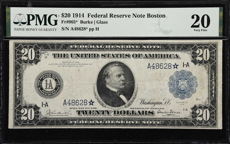 Fr. 965*. 1914 $20 Federal Reserve Star Note. Boston. PMG Very Fine 20.

When ...