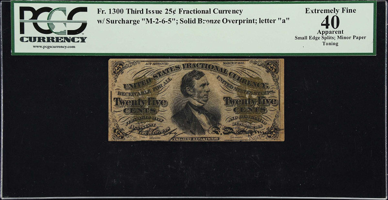 Fr. 1300. 25 Cents. Third Issue. PCGS Currency Extremely Fine 40 Apparent.

El...