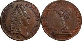 Undated Dutch Fleet Burned at Tobago Medal. Betts-58. Bronze. Extremely Fine, Scratches.