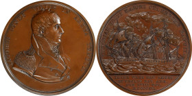"1812" Captain Jacob Jones / USS Wasp vs. HMS Frolic Naval Medal. Julian NA-13. Bronze. Thick Planchet. Choice Mint State.