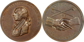 "1809" (post-1861) James Madison Indian Peace Medal. Bronze. Third Size. Julian IP-7, Prucha-40. First Reverse. AU Details--Edge Damage (NGC).