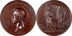 "1853" Franklin Pierce Indian Peace Medal. Bronze. First Size. Julian IP-32, Prucha-49. MS-63 BN (NGC).