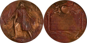 1892-1893 World's Columbian Exposition Award Medal. Eglit-90, Rulau-X3. Bronze. Mint State, Stained.