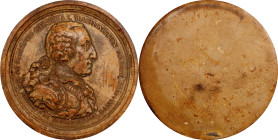 Undated Eccleston Medal Plaster. Uniface Obverse. After Musante GW-88, Baker-85. Plaster with Applied Patina. Extremely Fine.