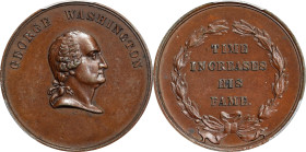 Undated (1859-1904) Time Increases His Fame Medal. Musante GW-442, Baker-91D, Julian PR-27. Bronzed Copper. Specimen-63 (PCGS).