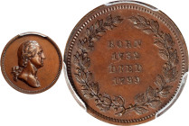 "1799" (ca. 1862) U.S. Mint Born and Died Medalet. Paquet P Obverse - Third Wreath Reverse. Musante GW-445, Baker-155D, Julian PR-26. Bronzed Copper. ...
