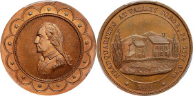 "1777-1778" (ca. 1862) George Hampden Lovett's Headquarters Series Medal. No. 5, Valley Forge. Second Obverse. Musante GW-492, Baker-194A. Copper. MS-...