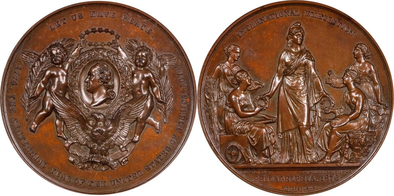 1876 Centennial International Exhibition Danish Medal. Let Us Have Peace Obverse...