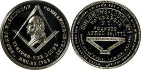 "1782" (ca. 1878) Solomon's Lodge Po'keepsie Medal. Musante GW-951, Baker-304D. White Metal. Prooflike Choice Mint State.