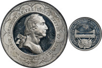 1889 Brooklyn Bridge Medal. Musante GW-1087A, Douglas-7A. White Metal. MS-62 PL (NGC).