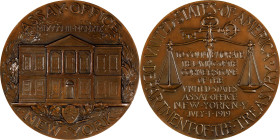 1919 U.S. Assay Office, New York Cornerstone Laying Medal. Bronze. Mint State.